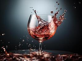 ai generato spruzzi di vino nel bicchieri generativo ai foto