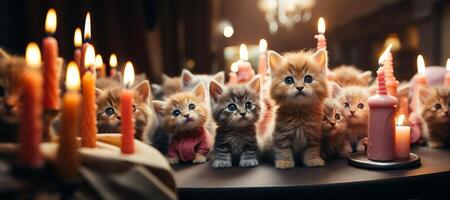 ai generato gattini congratularsi voi su il tuo compleanno generativo ai foto