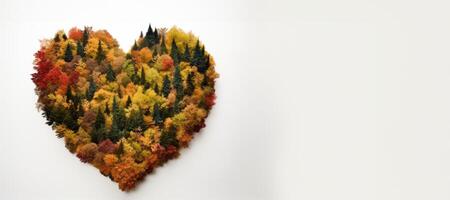 ai generato cuore sagomato foresta generativo ai foto