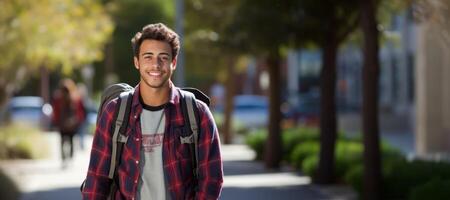 ai generato ragazzo Università alunno generativo ai foto