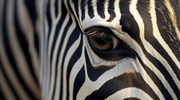 ai generato zebra occhio avvicinamento generativo ai foto