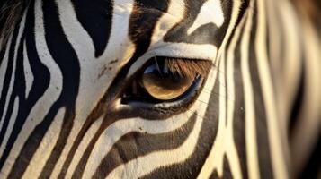 ai generato zebra occhio avvicinamento generativo ai foto