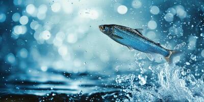 pesce salti su di il acqua foto