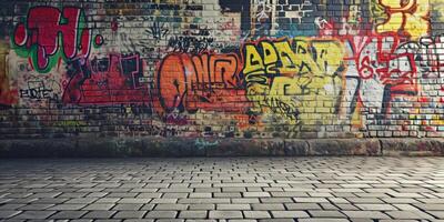 graffiti su vecchio edifici città strade foto