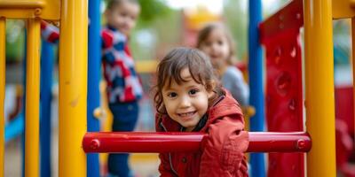 bambini su il scuola materna terreno di gioco foto