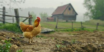 pollo nel pollaio foto