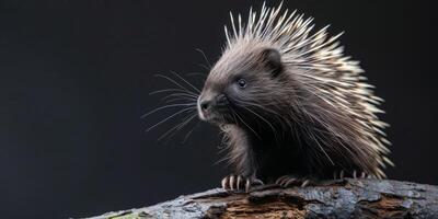 porcospino su sfocato sfondo natura foto