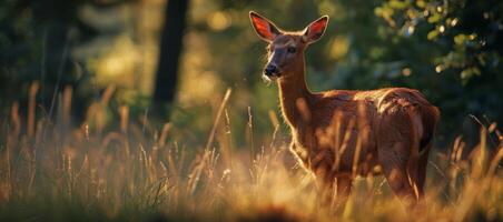 capriolo cervo su sfocato sfondo natura foto