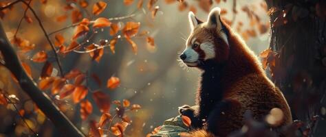 rosso panda nel il selvaggio foto