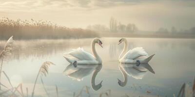 cigni su il lago natura foto