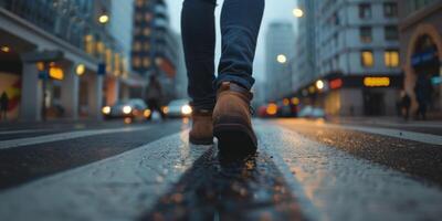 Disabilitato persona con protesi jogging foto