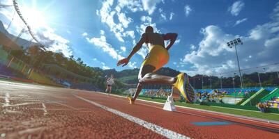 piedi nel scarpe da ginnastica di un' uomo in esecuzione lungo il sentiero foto