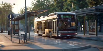 autobus pubblico trasporto su un' città strada foto