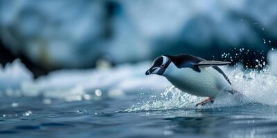 pinguino sul ghiaccio foto