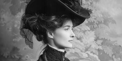 donna nel vestito 19 secolo stilizzazione Vintage ▾ foto