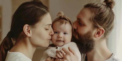 giovane genitori e infantile foto