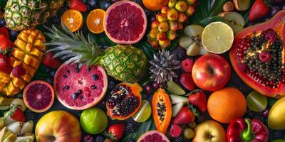 frutta e agrumi assortito superiore Visualizza struttura foto