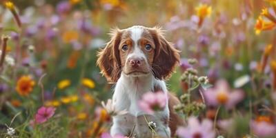 cuccioli su un' floreale sfondo foto