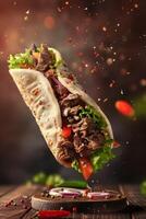 delizioso shawarma kebab veloce cibo foto