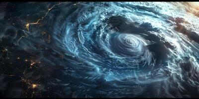 tropicale ciclone come visto a partire dal terra orbita foto