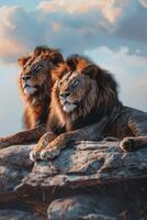 leoni nel il selvaggio savana foto