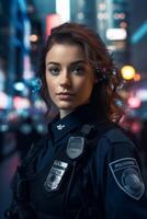 poliziotto su un' città strada ritratto foto