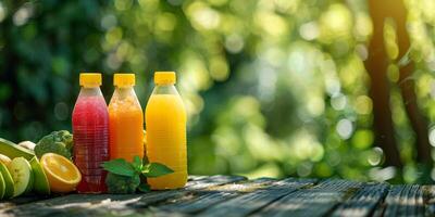 naturale succhi di frutta nel bottiglie foto