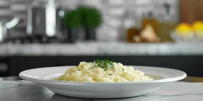 bollito riso con erbe aromatiche foto