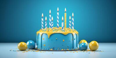 torta di compleanno con le candeline foto