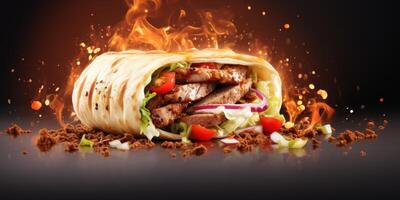 delizioso shawarma kebab foto