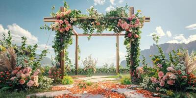 floreale nozze arco nel natura foto