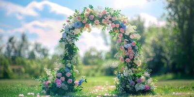 floreale nozze arco nel natura foto