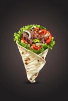 delizioso shawarma kebab foto