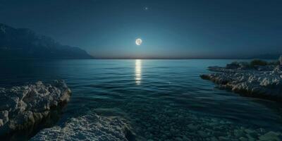 pieno Luna oceano foto