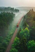 nebbia nel foresta aereo Visualizza foto