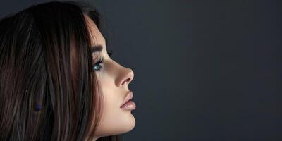 bellissimo donna con salutare capelli foto