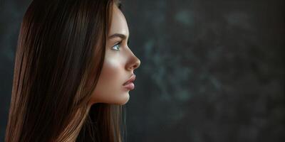 bellissimo donna con salutare capelli foto