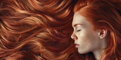 bellissimo donna con salutare capelli foto