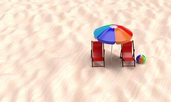 spiaggia ombrello sabbia sedia palla colorato superiore Visualizza copia spazio vacanza estate vacanza acqua viaggio tropicale mare oceano rilassare nuoto Paradiso isola estate festa parasole nuoto bandiera foto