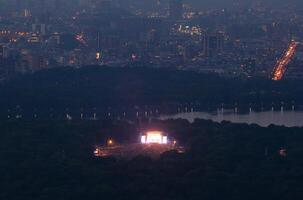 Visualizza di centrale parco con un' musicale concerto nel nuovo York città foto