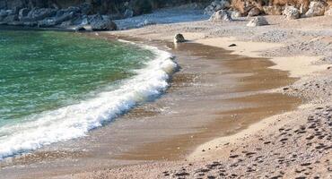 ciottoli spiaggia nel scauri, Italia. foto