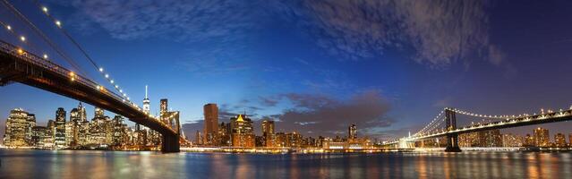 panorama dell'orizzonte di new york city manhattan foto