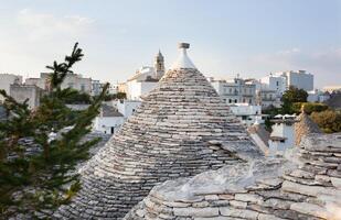 trulli, il tipico vecchio case nel alberobello. foto