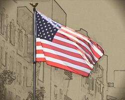 disegno di Stati Uniti d'America bandiera foto