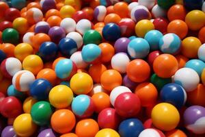multicolore plastica palle sfondo. un' figli di stanza dei giochi. foto