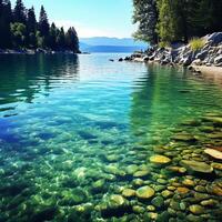 cristallo chiaro acqua di il lago. foto