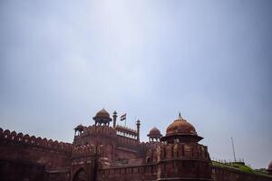 architettonico dettagli di lal qilà - rosso forte situato nel vecchio delhi, India, Visualizza dentro delhi rosso forte il famoso indiano punti di riferimento foto