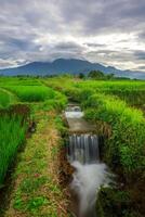 bellissimo mattina Visualizza a partire dal Indonesia di montagne e tropicale foresta foto