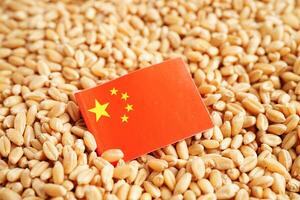 Cina bandiera su grano Grano, commercio esportare e economia concetto. foto