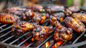 perfettamente fritte d'oro pollo Ali un' croccante e salato diletto per cibo appassionati foto